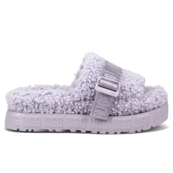 UGG June Gloom Lavender Platform Fluffita Slippers - Picture 9 of 10